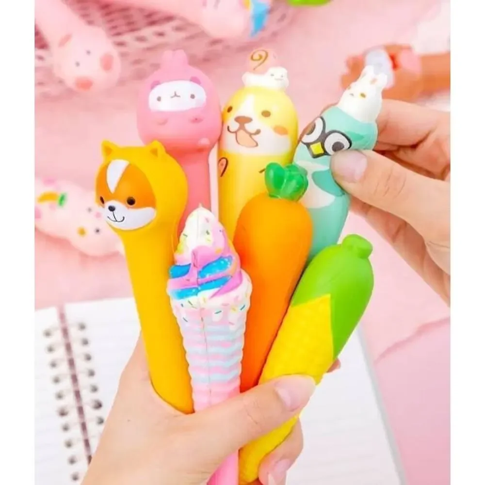 6503. Cartoon soft squishy stress-relief gel pens students gifts